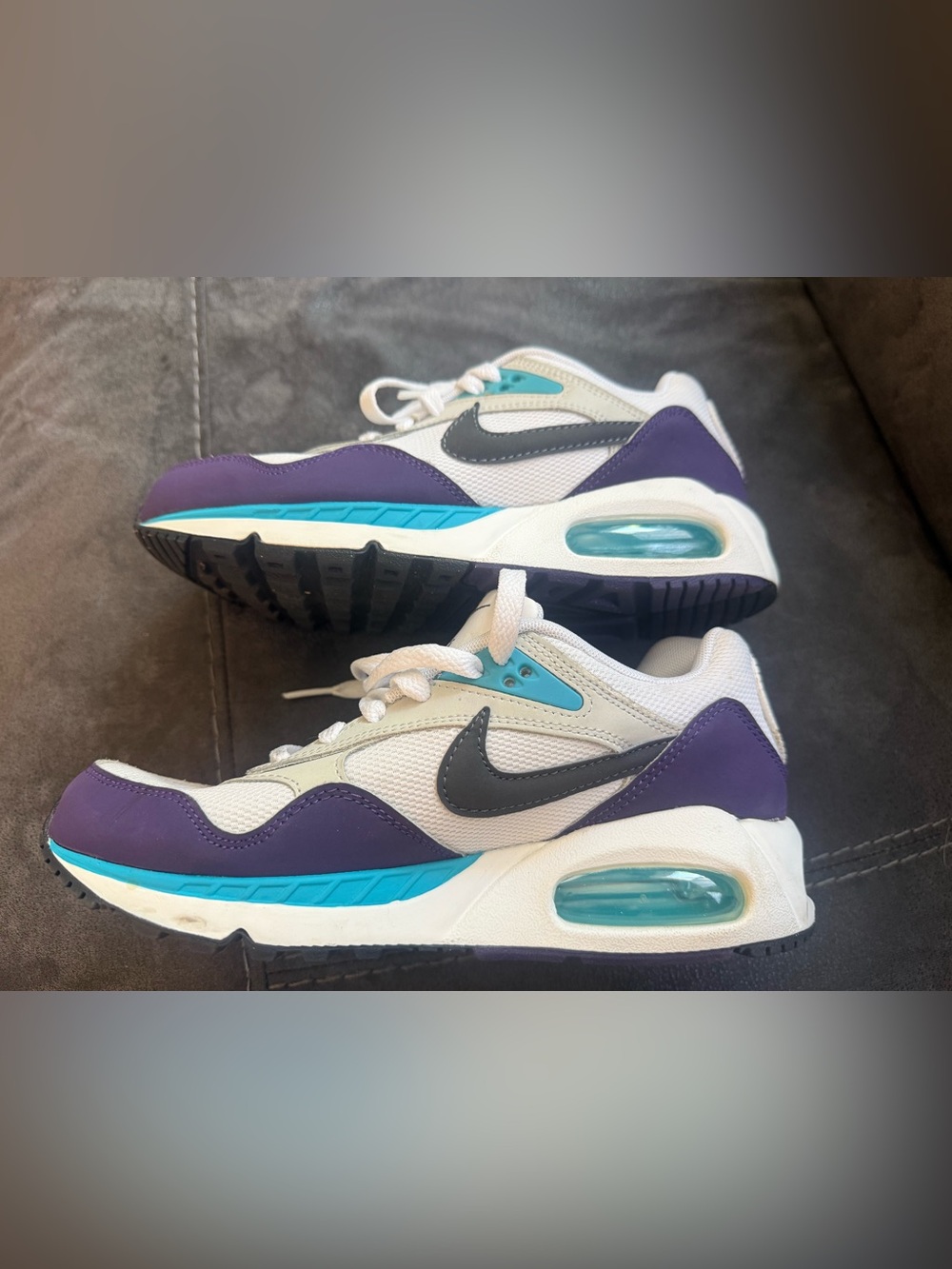 Nike White Purple Teal Air-Cushioned Trainers